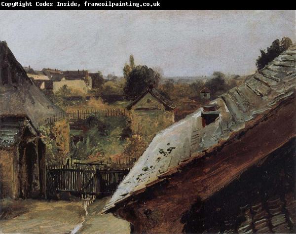 Carl Blechen View of Roofs and Gardens